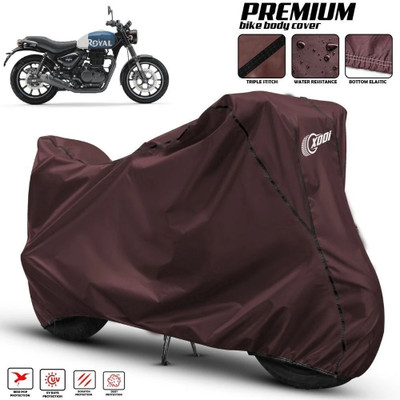 xodi Waterproof Two Wheeler Cover for Royal Enfield(Hunter 350, Maroon, Black)