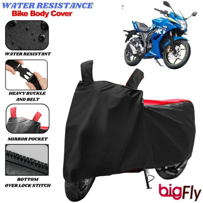 BigFly Two Wheeler Cover for Suzuki(Gixxer SF, Black, Red)