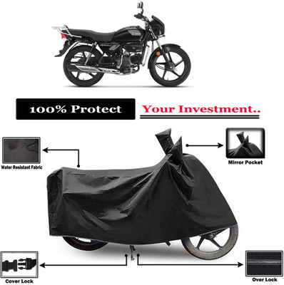 Amexride Two Wheeler Cover for Hero(MotoCorp Splendor Plus, Black)