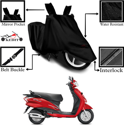 KEDIT Two Wheeler Cover for Hero(Duet 125CC, Black)