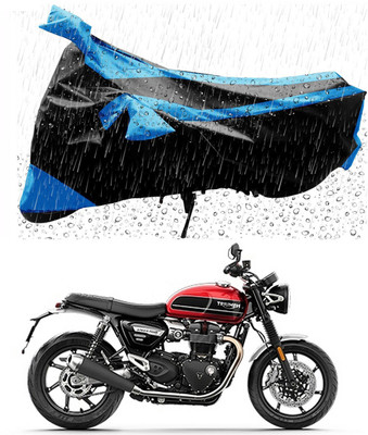 Mdstar Waterproof Two Wheeler Cover for Triumph(Speed Twin, Blue, Black)