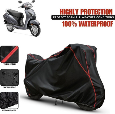 Shiv Kanha Waterproof Two Wheeler Cover for Honda(Activa, Black, Red)