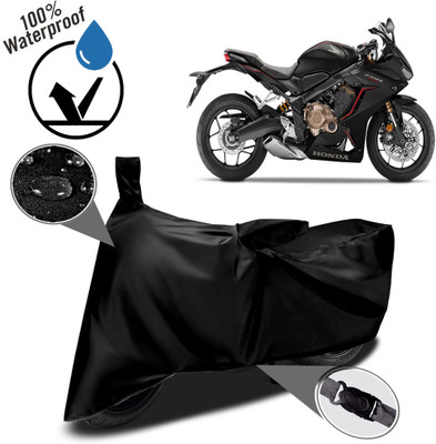 ROYAL AUTO MART Waterproof Two Wheeler Cover for Honda(CBR650R, Black)