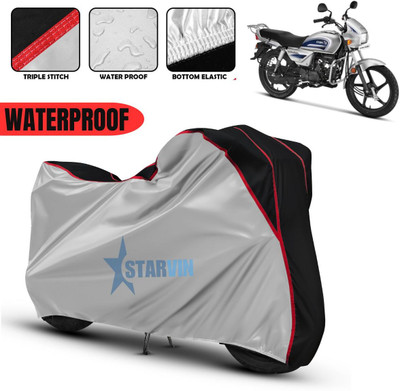 Starvin Waterproof Two Wheeler Cover for Hero(Splendor, Silver, Black)