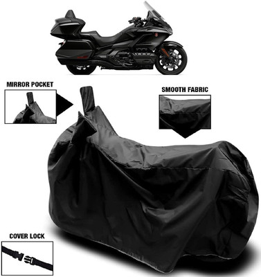 MMSSTAR Waterproof Two Wheeler Cover for Honda(Gold Wing, Black)