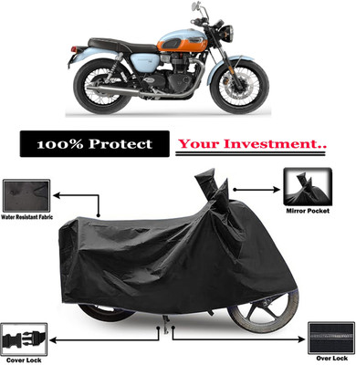 Amexride Two Wheeler Cover for Triumph(Bonneville T100, Black)