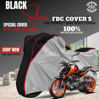 FBC Waterproof Two Wheeler Cover for KTM(Duke 390, Silver, Multicolor)