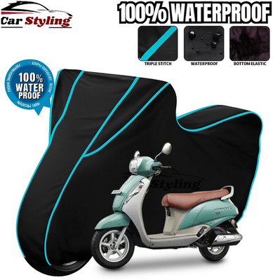Car Styling Waterproof Two Wheeler Cover for Suzuki(Access, Black, Red)