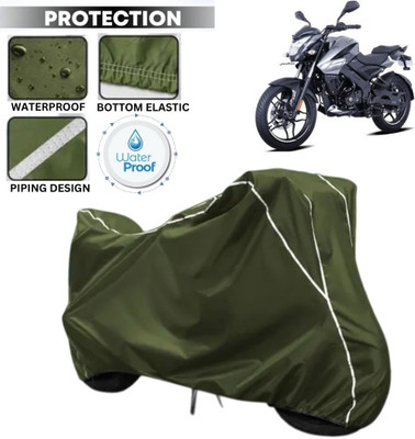 kerwa Waterproof Two Wheeler Cover for Bajaj(Pulsar NS 160, Green, White)
