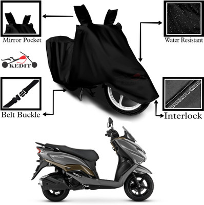 KEDIT Two Wheeler Cover for Suzuki(Burgman Street 125, Black)