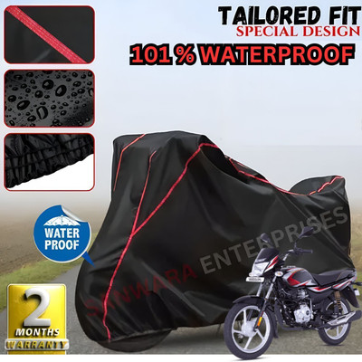 Starvin Waterproof Two Wheeler Cover for Bajaj(Platina, Black, Red)