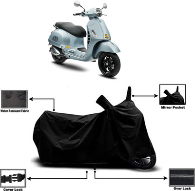 Amexride Two Wheeler Cover for Vespa(GTS Super 300, Black)