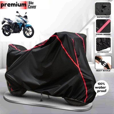 AutoGalaxy Waterproof Two Wheeler Cover for Yamaha(FZ FI, Black, Red)