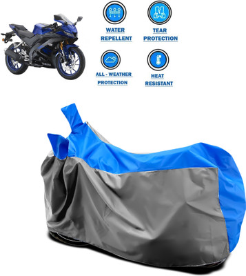 DeepShakshi AUTOMOTIVE Two Wheeler Cover for Yamaha(YZF R15 V3.0, Grey, Blue)