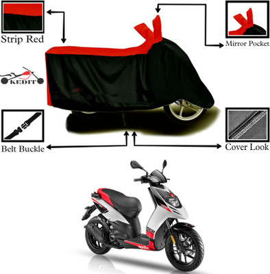 KEDIT Two Wheeler Cover for Aprilia(SR 125, Red, Black)