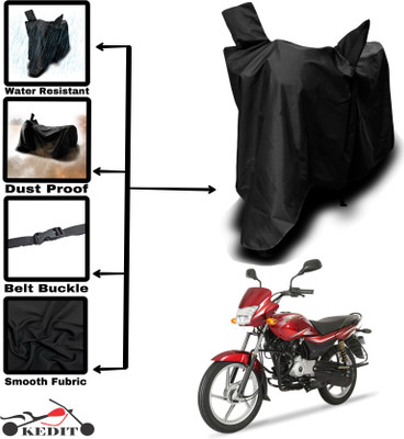 KEDIT Two Wheeler Cover for Bajaj(Platina 125, Black)