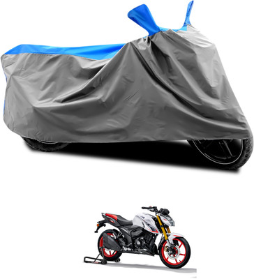 PAGORA Waterproof Two Wheeler Cover for TVS(Apache RTR 160 4V, Grey, Blue)