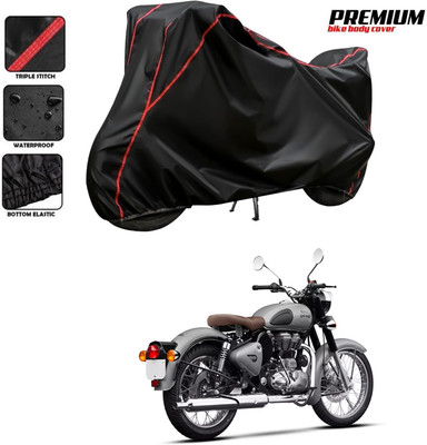 SThanaveX Waterproof Two Wheeler Cover for Royal Enfield(Classic Gunmetal, Black)