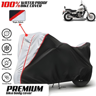 Mwiss Waterproof Two Wheeler Cover for Bajaj(Avenger 220 Cruise, Black, Silver)