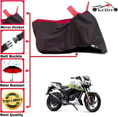 AASHTIK MART Two Wheeler Cover for TVS(Apache RTR 200 Fi E100, Red, Black)