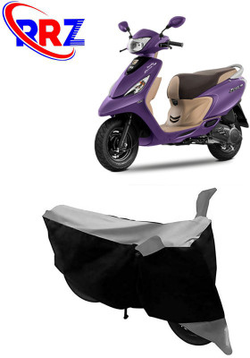 RRZ Waterproof Two Wheeler Cover for TVS(Scooty Zest 110, Black, Grey)