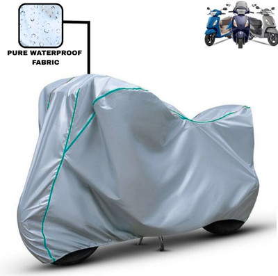 Delphinium Waterproof Two Wheeler Cover for TVS(Jupiter 125, Silver)