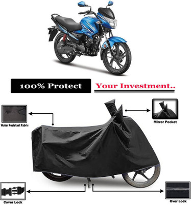 AASHTIK MART Two Wheeler Cover for Hero(Glamour FI, Black)