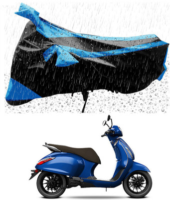 Furious3D Two Wheeler Cover for Bajaj(New Chetak, Blue, Black)