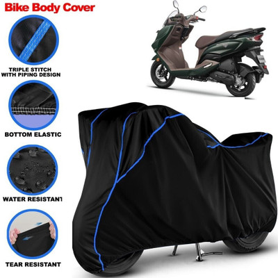 Grizzly Two Wheeler Cover for Suzuki(Burgman Electric, Black, Blue)
