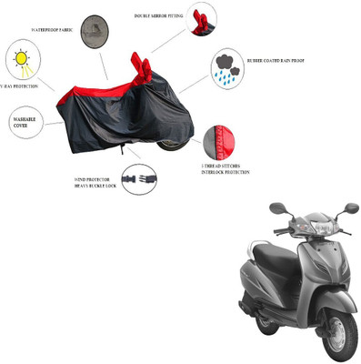 RiderShine Waterproof Two Wheeler Cover for Honda(Activa 3G, Black, Red)