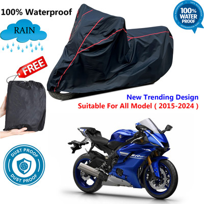 AutoGalaxy Waterproof Two Wheeler Cover for Yamaha(YZF R25, Black, Red)