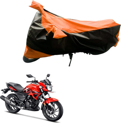 Mdstar Waterproof Two Wheeler Cover for Hero(Black, Orange)