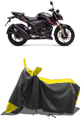 SUGASHRI Waterproof Two Wheeler Cover for TVS(Apache RTR 200, Yellow, Black)