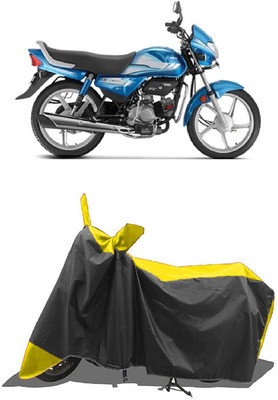 SUGASHRI Waterproof Two Wheeler Cover for Hero(CD deluxe, Yellow, Black)