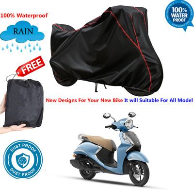 OliverX Waterproof Two Wheeler Cover for Yamaha(Fascino 125 BS6, Black)