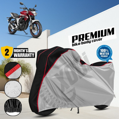 xodi Waterproof Two Wheeler Cover for Suzuki(Gixxer, Silver, Black)