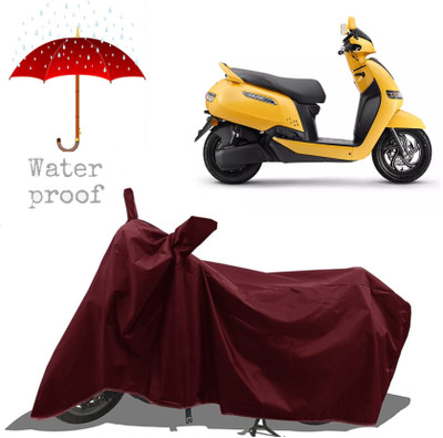 OIYUQA Two Wheeler Cover for TVS(Motocorp Electric Scooter, Maroon)