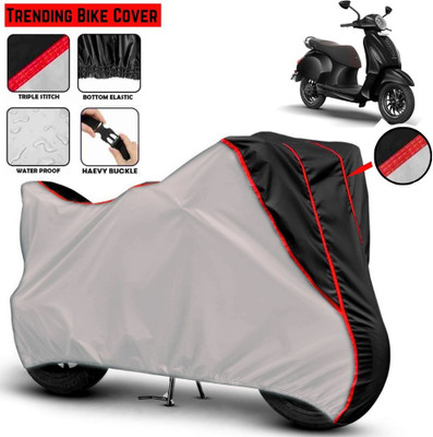 Mwiss Waterproof Two Wheeler Cover for Bajaj(Chetak, Silver, Black)
