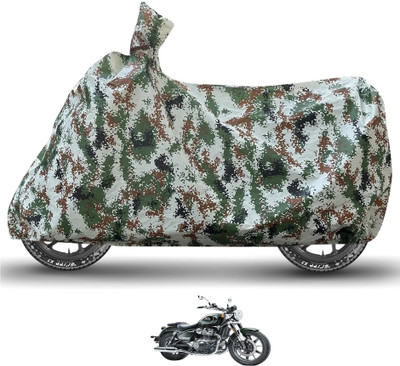 Caronix Waterproof Two Wheeler Cover for Royal Enfield(Meteor, Green)