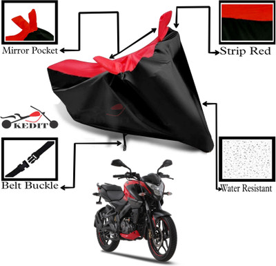 KEDIT Two Wheeler Cover for Bajaj(Pulsar 135 LS DTS-i, Red, Black)