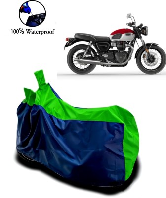 Autofly Waterproof Two Wheeler Cover for Triumph(Bonneville T100, Blue, Green)