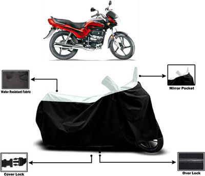 Amexride Two Wheeler Cover for Hero(Passion Plus, White)