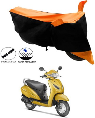 Genipap Two Wheeler Cover for Honda(Activa 5G, Black, Orange)