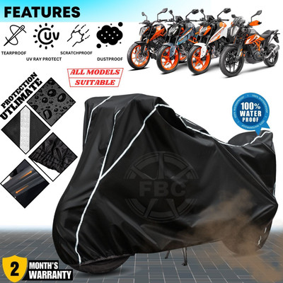 AUTOCAD Waterproof Two Wheeler Cover for KTM(Duke 200, Black, White)
