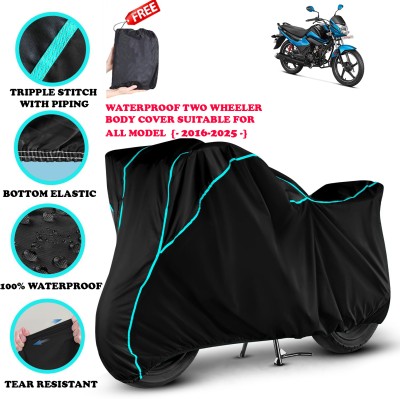 AutoGalaxy Waterproof Two Wheeler Cover for Hero(Splendor I Smart, Black)