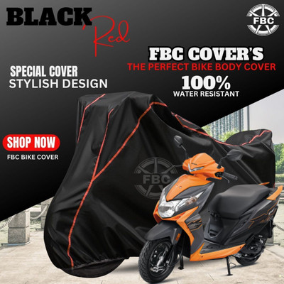 FBC Waterproof Two Wheeler Cover for Honda(Dio, Black, Red)