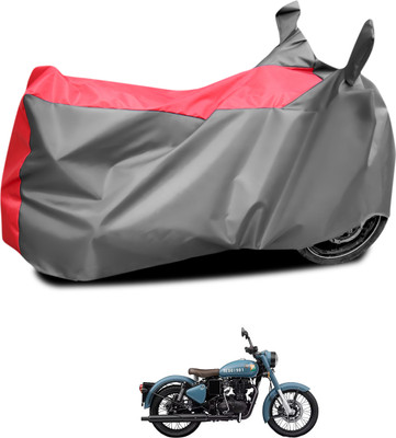 CODOKI Waterproof Two Wheeler Cover for Royal Enfield(Classic 350 Signals, Grey, Red)