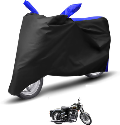 Caronix Waterproof Two Wheeler Cover for Royal Enfield(Classic 500, Blue)