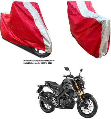 AutoGalaxy Waterproof Two Wheeler Cover for Yamaha(MT 9, Silver, Red)