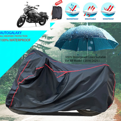 AutoGalaxy Waterproof Two Wheeler Cover for Suzuki(intruder 150, Black)